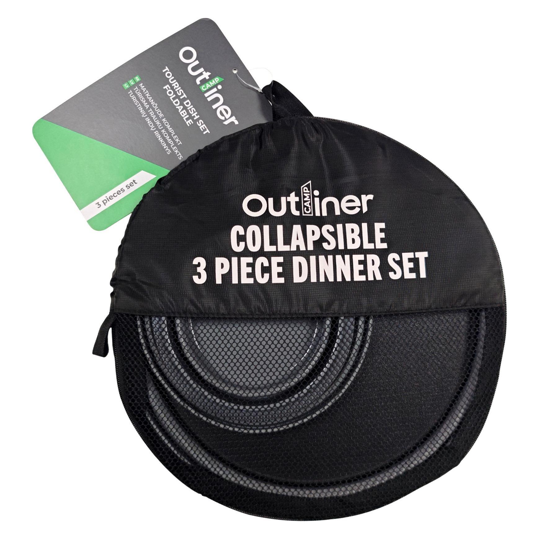 Outliner Set of tourist dishes, silicone, grey (68857324)