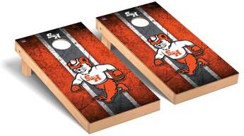 Skip's Garage Sam Houston State SHSU Bearkats Vintage Cornhole Board Set