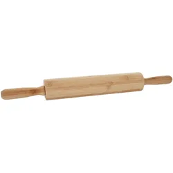 Teigrolle MCW-B71, Nudelholz Wellholz Ausroller Rollholz Teigwalze Teigausroller Holzroller Holzwalze, Bambus 44x5cm