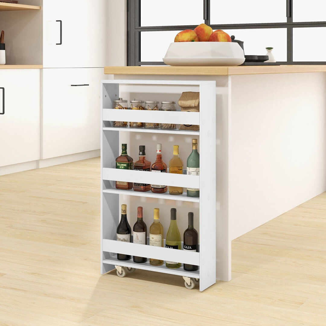 17 Stories Shanqual Wood Bar Cart White 80cm H X 47cm W X 5.12cm D