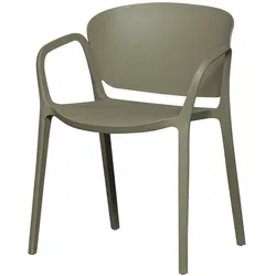 Stapelstuhl Bent aus Kunststoff, modern stapelbar, Grün, leicht und wetterfest für drinnen und draußen