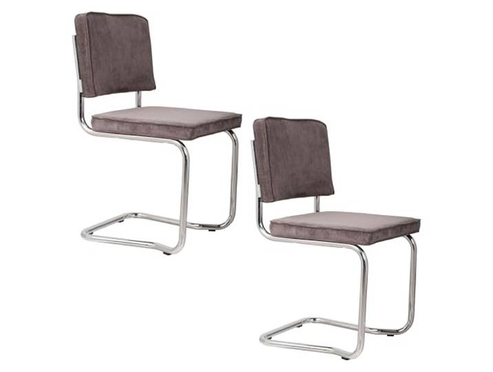 Zuiver Ridge Kink Rib Esszimmerstuhl Grau - 2 er Set