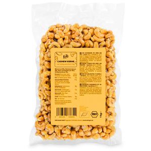 KoRo Cashewkerne ganze Nüsse, BIO, gesüßt mit Honig und Zimt, im Beutel, 1 kg
