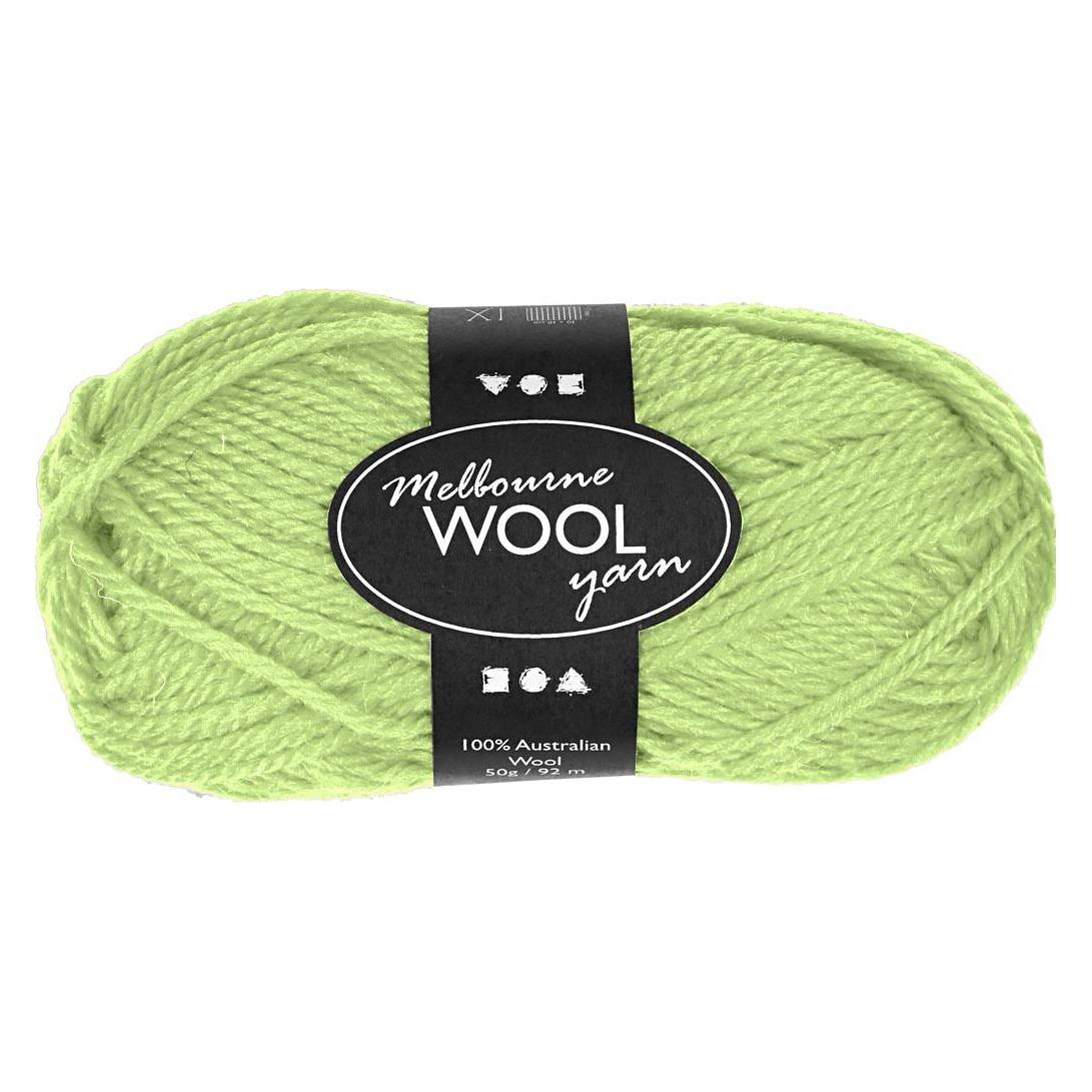 Default Melbourne Wool Yarn, L: 92 m, needle 4-5,5, neon green, 50 g/ 1 ball (92 m) (4470530)