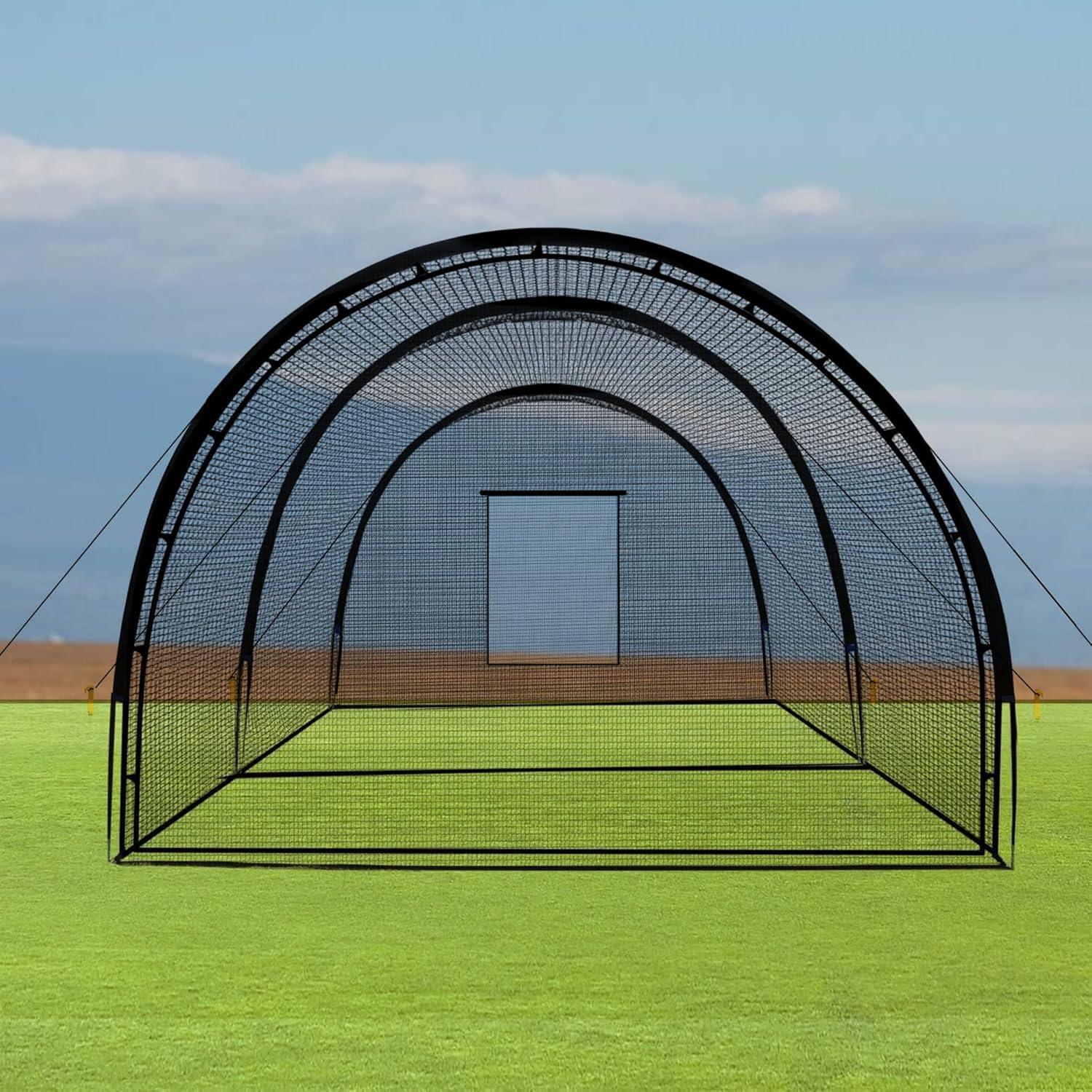 Baseball-Schlagkäfig - Schwarz - 9,75 x 3,65 x 2,44 m - Netz aus Polyethylen