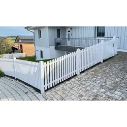 Kunststoff Zaunfelder Fürstenzell - 200 x 100 cm - Farbe: Weiß - Zaun aus Kunststoff senkrechten Latten mit geradem Verlauf inkl. Montagematerial