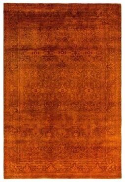 Overton "Fine Vibrance One-of-a-Kind Hand-Knotted Area Rug - Gold, 6' 0"" x 8' 10"" - 6' 0"" x 8' 10"""