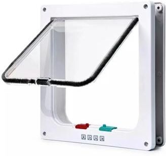 Uplifted Finds SafeGuard 4 Way Locking Weatherproof Cat Door white l