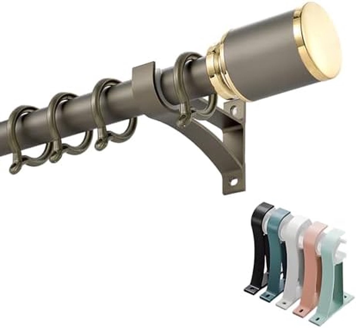 Verstelbare Gordijnroede Champagne - Heavy-Duty Aluminium Gordijnstok - 220 cm