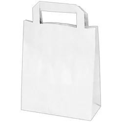 250x GASTRO Papiertragetaschen 22 x 18 x  8 cm mit EAN-Code weiß