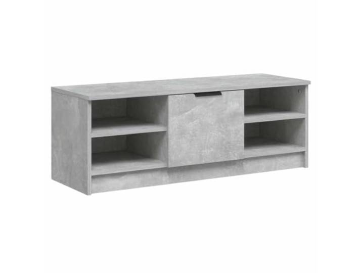 KUPTYERFG TV-Schrank Betongrau 102x35,5x36,5 cm Holzwerkstoff Lowboard Kompakter Phonoschrank für Wohnzimmer und Schlafzimmer mit getrennten Fächern bietet Platz für Konsolen und Receiver.
