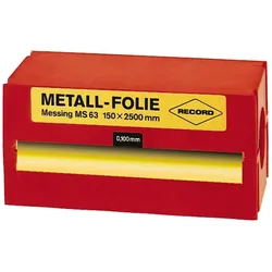 Record, Messlehre, Metallfolie Messing 150x2500x0,050mm (15 cm)