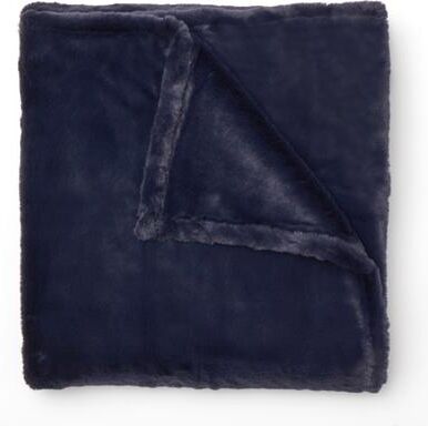 Ultra Fine Faux Fur Throw by Polder in Navy