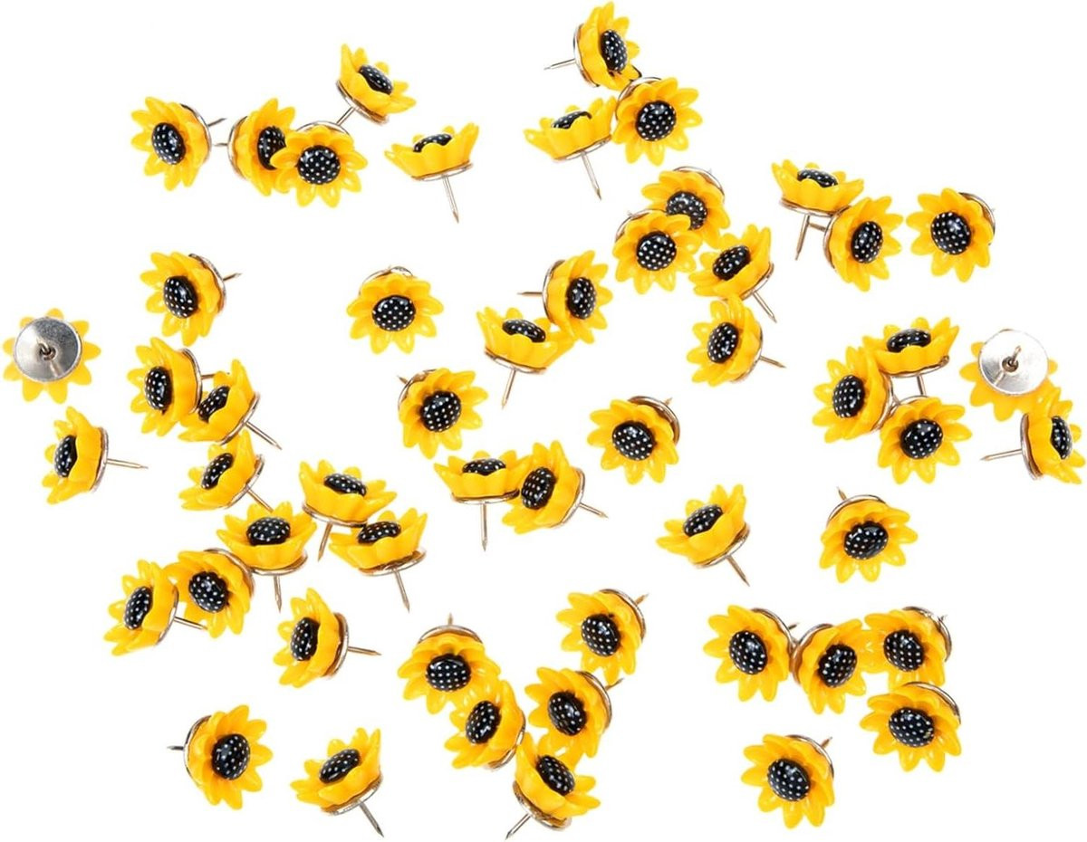 Decoratieve Punaises Bloem Zonnebloem - 50 Stuks - Geel