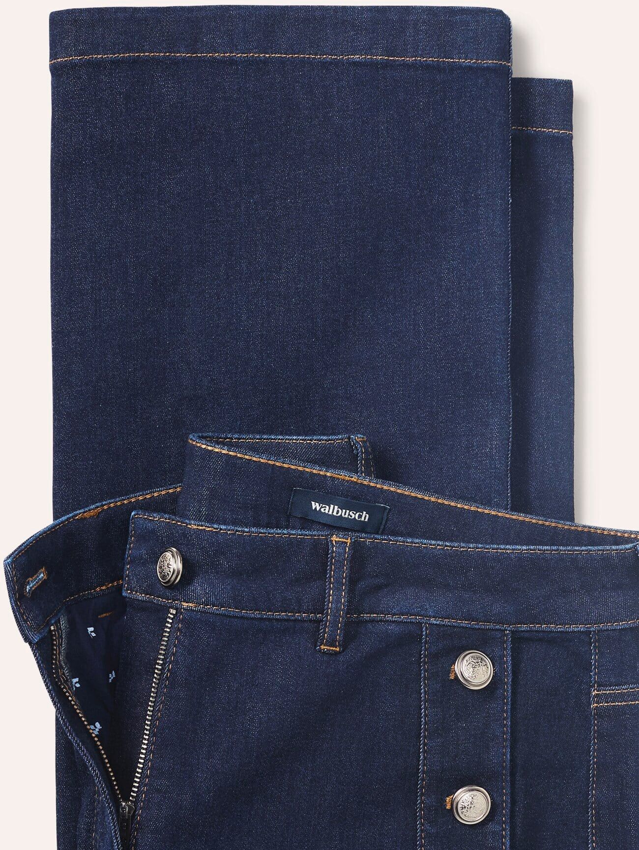 Walbusch Sailor Marlene Jeans, Regular Fit#Kurzgrößen#Langgrößen, Farbe Blau, 24, maritime Details modern weiter Schnitt Damen