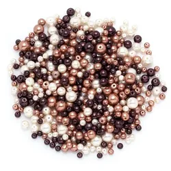 Glaswachsperlen, Brauntöne, 4–8 mm Ø, 100 g