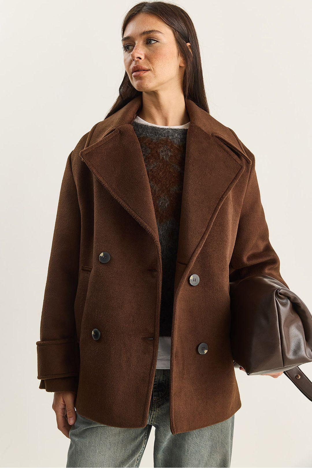 Oversized Mantel mit Taschen
