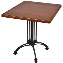 DELUKE Bistrotisch JELENA 70x70cm Qudratisch Dunkelbraun Holz Cafétisch Bartisch Gartentisch Outdoor-Esstisch
