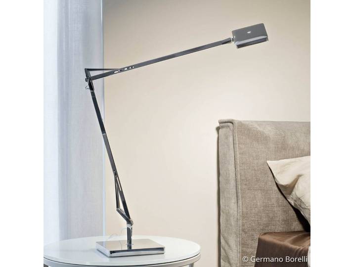FLOS Designer Tischlampe Kelvin Edge, alu / grau / zink, für Arbeitszimmer / Büro, Aluminium, Design, Tischlampe