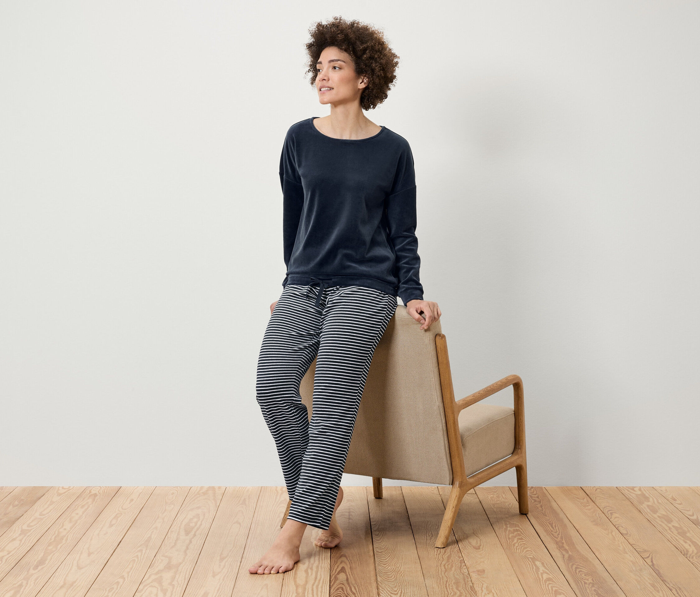 Tchibo - Nicki-Pyjama - Damen - Gr. XL - dunkelblau
