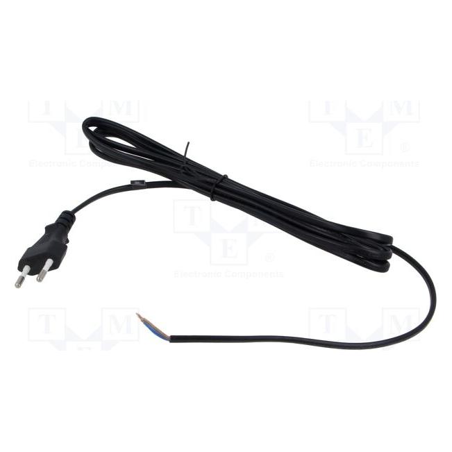 MPL POSAC-CEE7/16BK30: POS AC cable CEE7/16-YJ01(2,5A)-tinned ends H03VVH2-F2G0,75 L=3000 black (3 m) (POSAC-CEE7/16BK30)