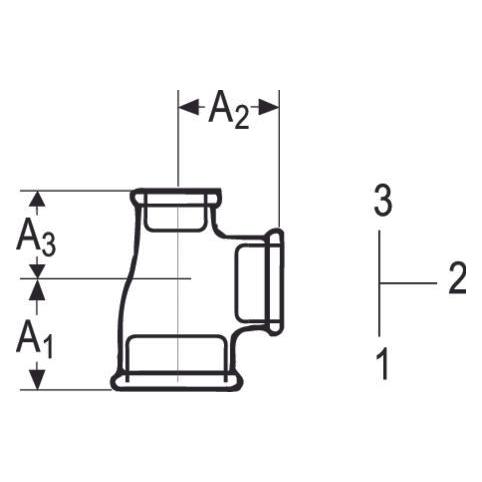 Georg Fischer GF 1 - 1 - 1/2 sort tee (770130142)