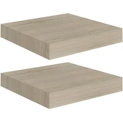 vidaXL Schwebende Wandregale 2 Stk. Eichefarben 23x23,5x3,8cm MDF