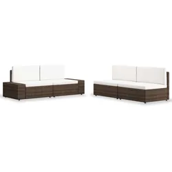 vidaXL 4-tlg. Garten-Lounge-Set Poly Rattan Braun