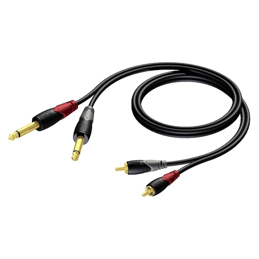 Procab Glatte Procab-Kabel 6,3 mm x2 - RCA (Cinch) x2 1,5 m dick (CLA631). (1.50 m, Cinch Kabel) (1022)
