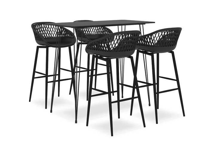 vidaXL 5-tlg. Bar-Set Schwarz