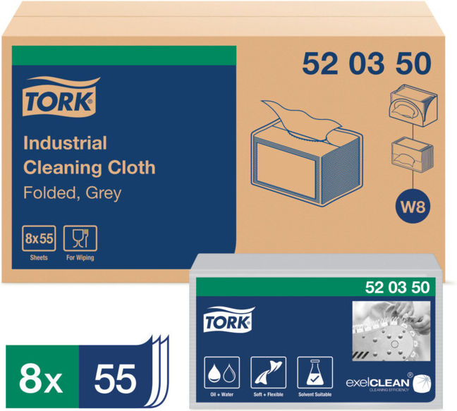 TORK Serviettes de nettoyage industrielles, Type: R (520350)