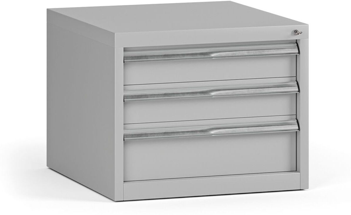 B2B Partner Werkstattcontainer G345, 3 Schubladen, 565 x 580 x 450 mm, grau