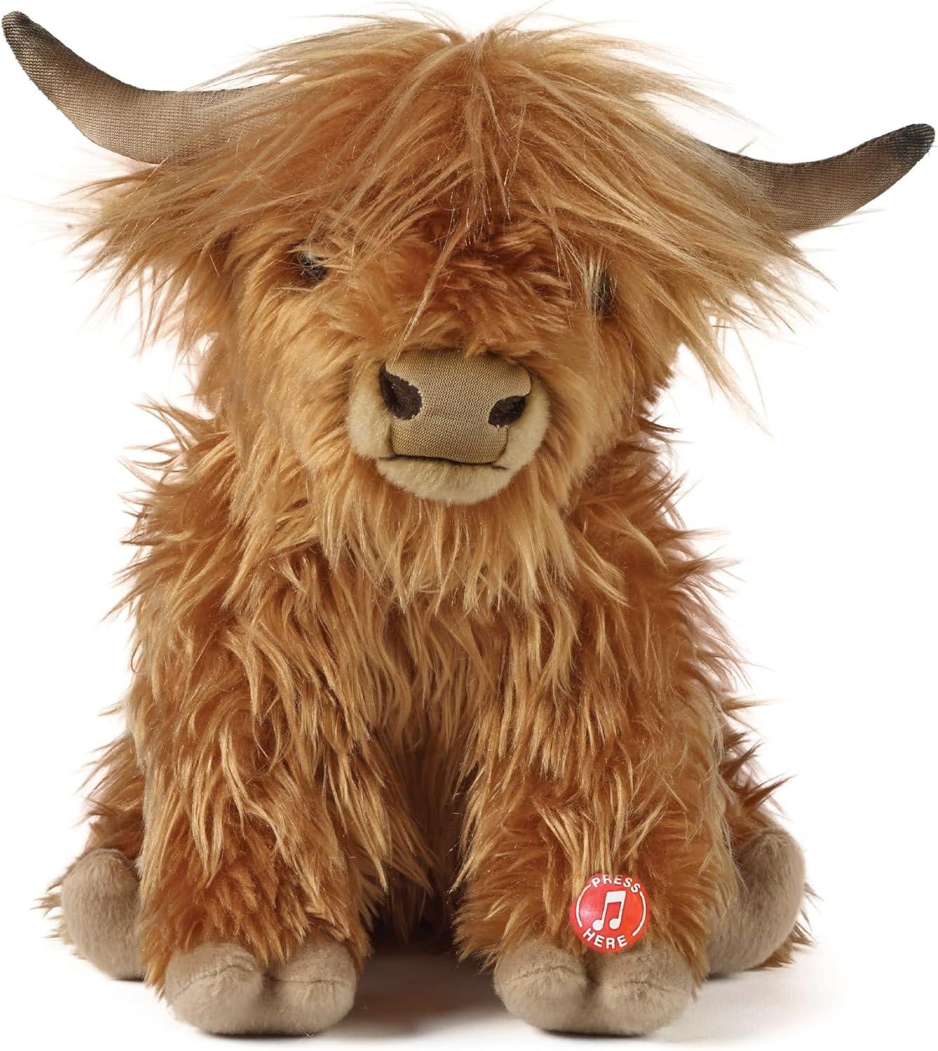 Living Nature Highland Koe, bruin, 20 cm - zonder geluid