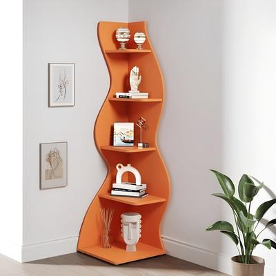 Envelor Tribesigns 5-Tier Corner Shelf, Modern Wall Corner Bookshelf Bookcase