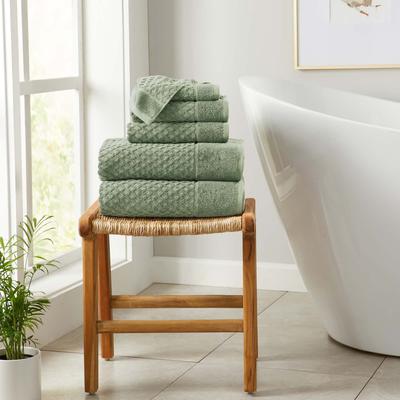 Linery & Co. Cotton Diamond Waffle Texture Bath Towels