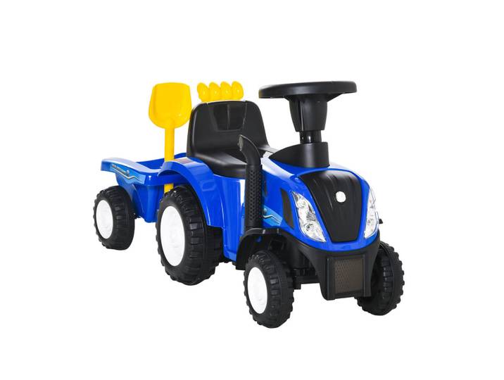 Homcom Kinder Rutschauto, Blau/Gelb, PP+ Metall, Kunststoff, 29x44x91 cm, unisex, Spielzeug, Kinderfahrzeuge