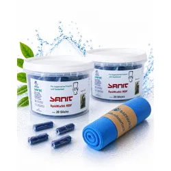 BADfabrik24 Sanit Spülkastensticks RDF blau 3372 2 Stück + Mikrofasertuch