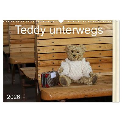 Teddy unterwegs (Wandkalender 2026 DIN A3 quer), CALVENDO Monatskalender