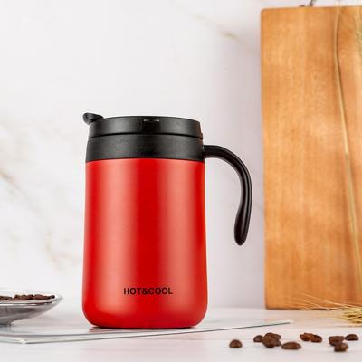 Uplifted Trends Premium Stainless Steel Insulated Coffee Mug With Handle Large Capacity Wide Mouth Office Travel Cup white 350ml