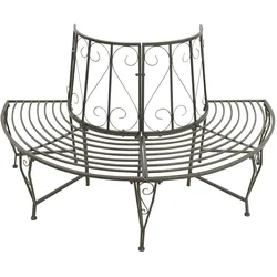vidaXL Garten-Baumbank Halbrund 160 cm Stahl