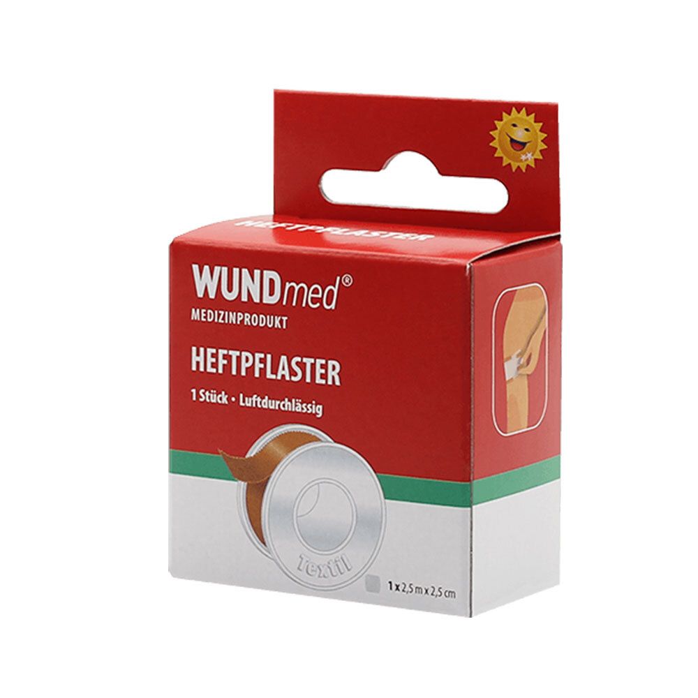 Heftpflaster Textil 2,5 cmx2,5 m 1 St Pflaster