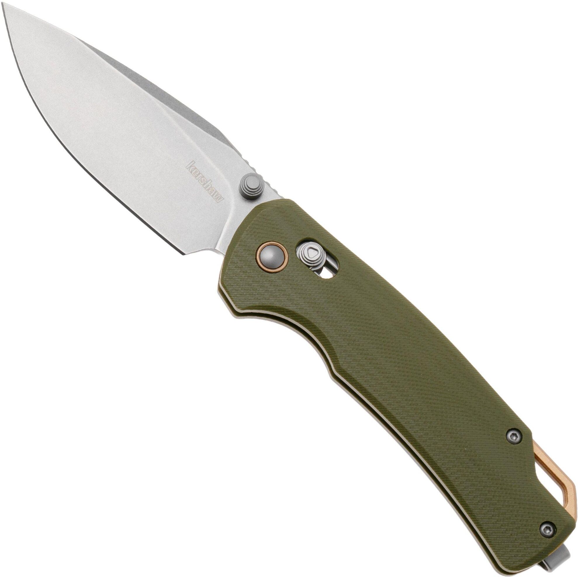 Kershaw Proximal 2058 Stonewashed D2, Olive G10, coltello da tasca