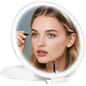 Fusion Finds LED Makeup Mirror Rechargeable Travel Vanity Mirror With 3 Color Dimmable Touch Lighting LED Makeup Mirror Rechargeable Travel Vanity Mirror With 3 Color Dimmable Touch Lighting