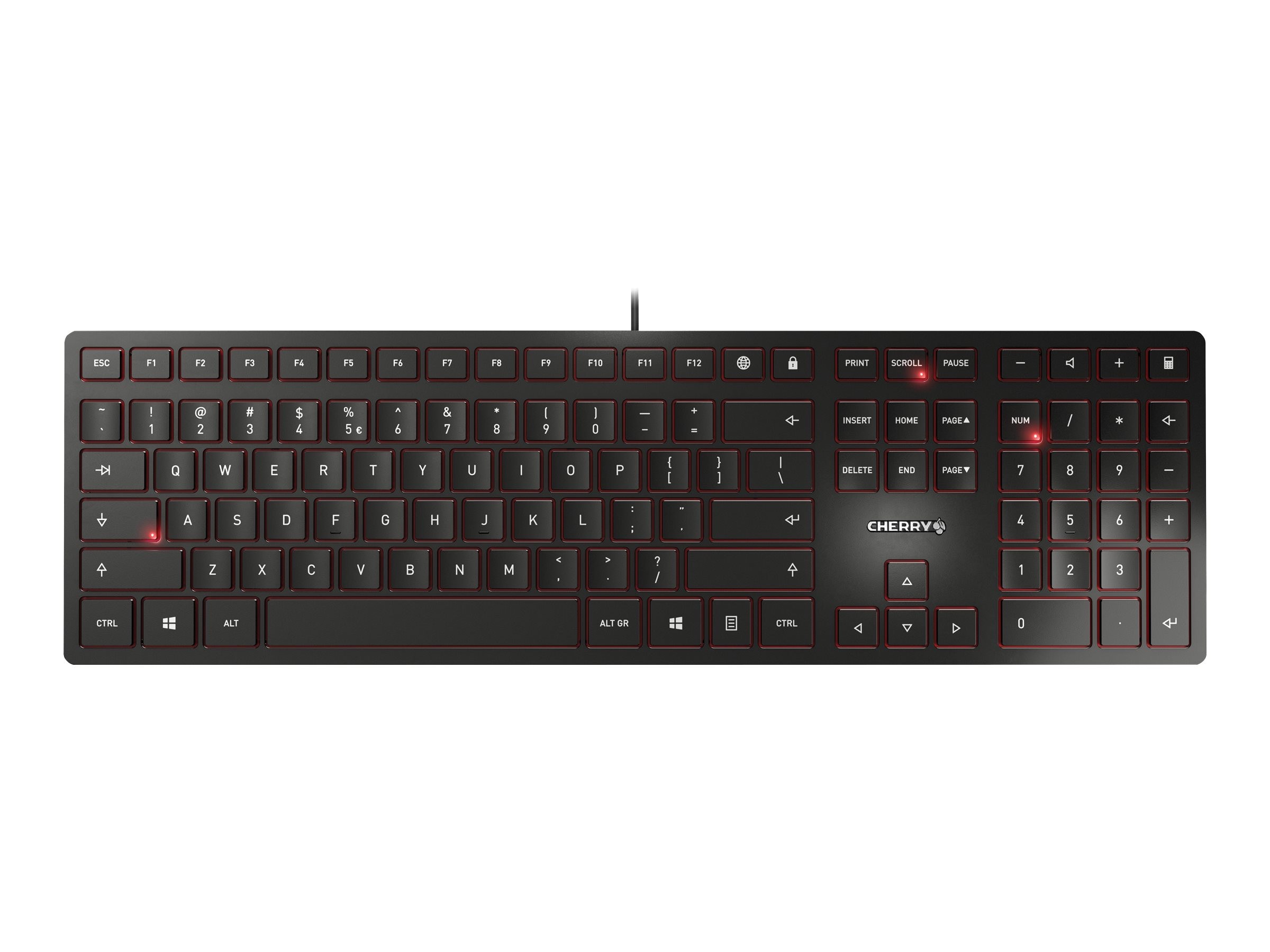 Cherry KC 6000 Slim Tastatur kabelgebunden, Schwarz (Layout: englisch US)