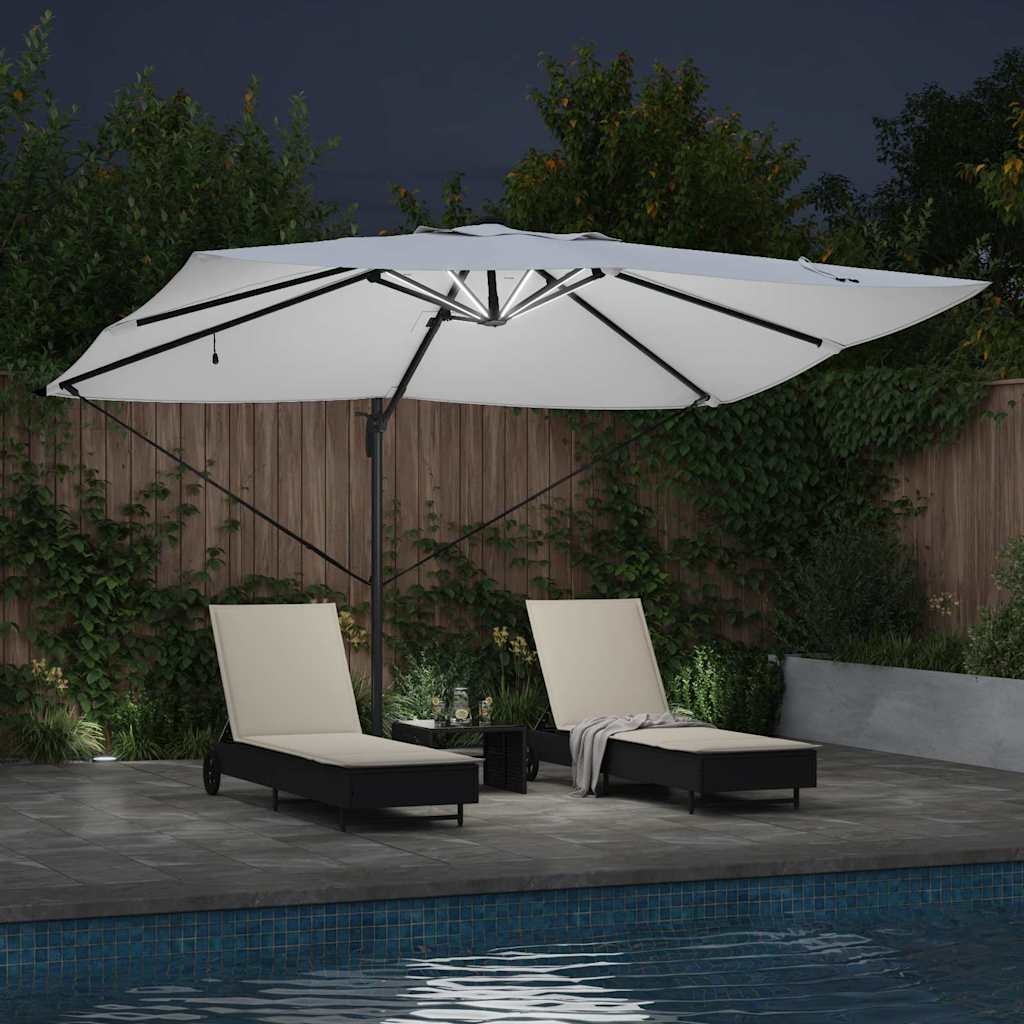 vidaXL Parasol 352 x 251 x 265 cm Polyester et Aluminium Sable