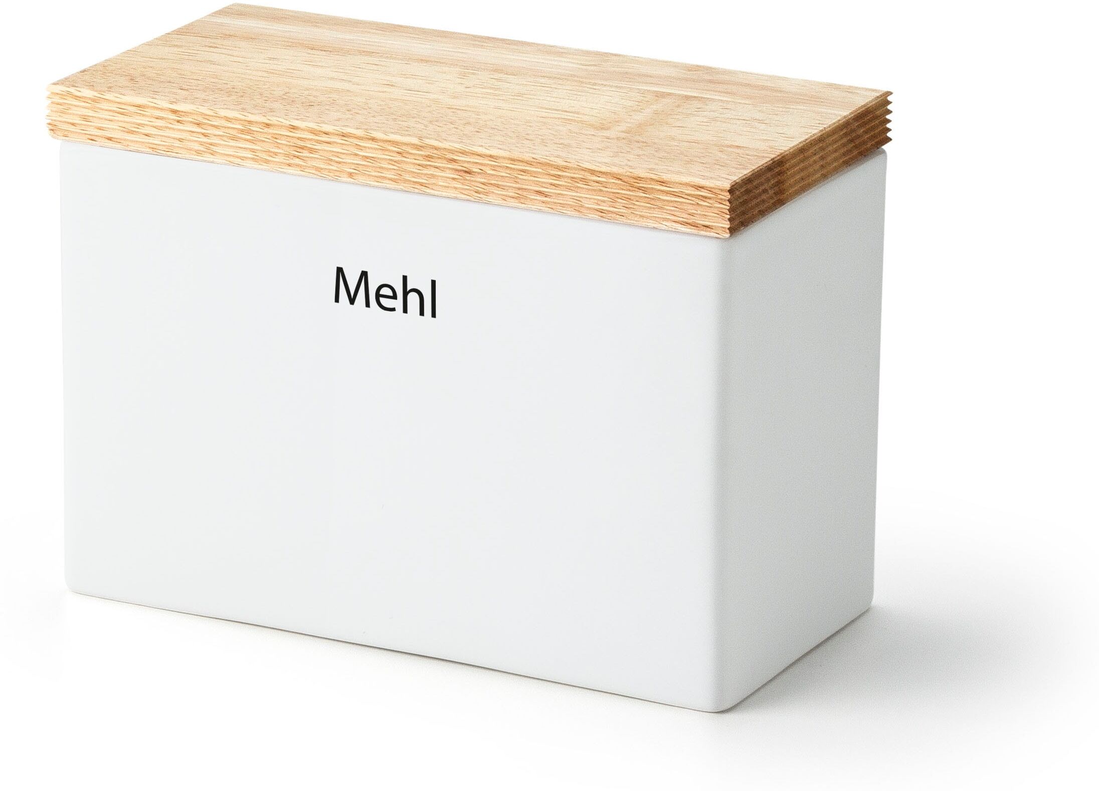 Vorratsdose CONTINENTA, weiß, B:10cm H:14,5cm L:20cm, Keramik, Lebensmittelaufbewahrungsbehälter, Vorratsdose, Keramik, mit Holzdeckel, luftdicht zum Verschließen