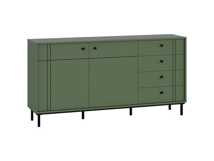 Carryhome Sideboard, Grün, Metall, 2 Fächer, 4 Schublade(n) Schubladen, 160.2x81.8x37 cm, Wohnzimmer, Kommoden & Sideboards, Sideboards