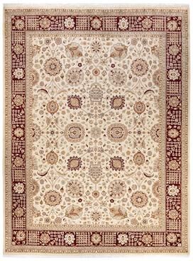 Overton Hand Knotted Wool Vintage Inspired Traditional Mogul Ivory Area Rug - 9 x 12