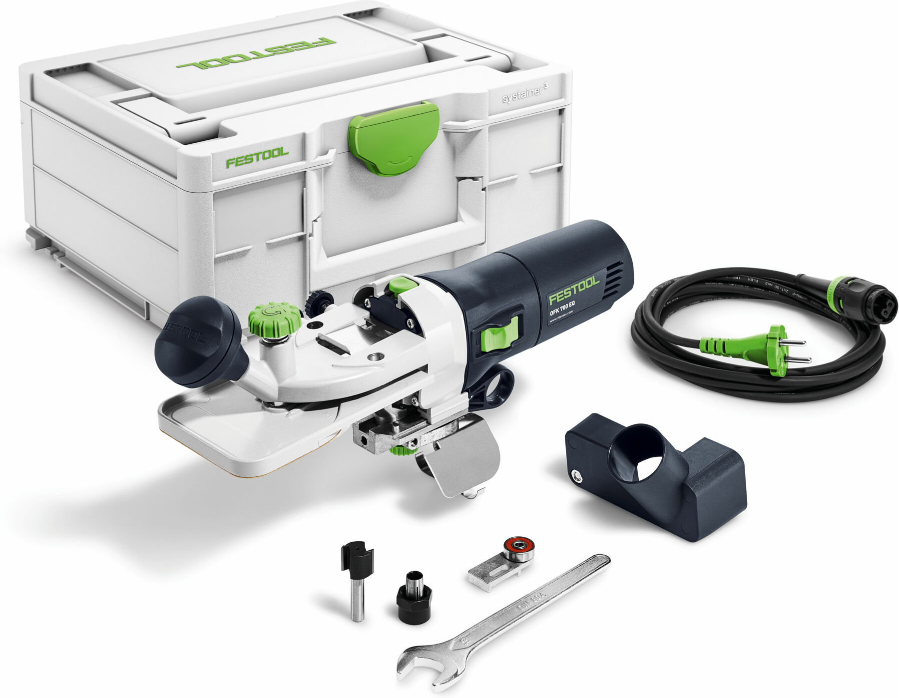 Festool OFK 700 EQ-Plus Kantenfräse , für Plattenmaterialien, mit leistungsstarkem Motor und Präzision, 576232)