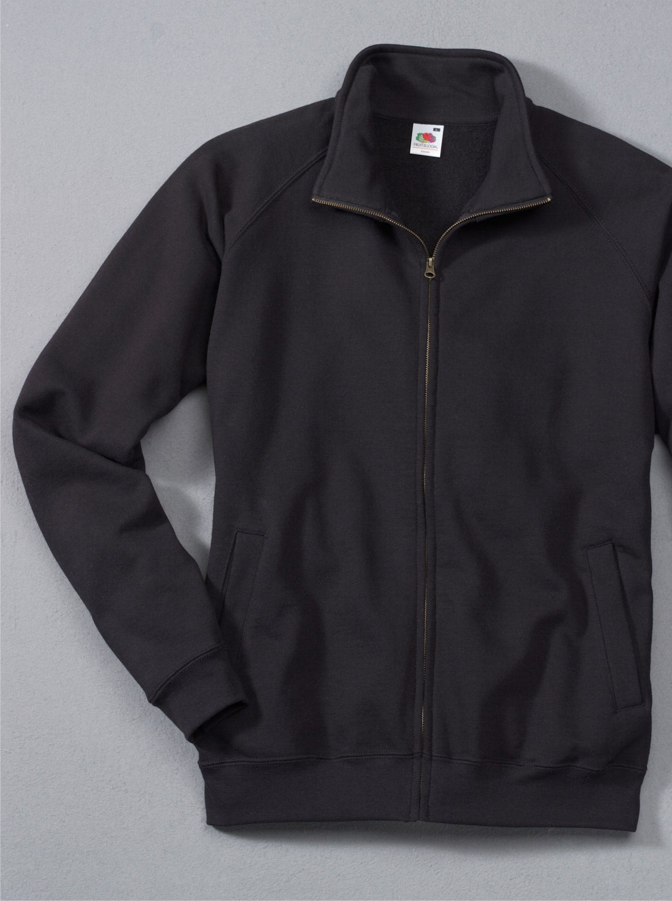 Sweatjacke FRUIT OF THE LOOM, Herren, Gr. 5, schwarz, 70% Baumwolle, 30% Polyester, Sweatjacken Sweatjacke schwarz 5